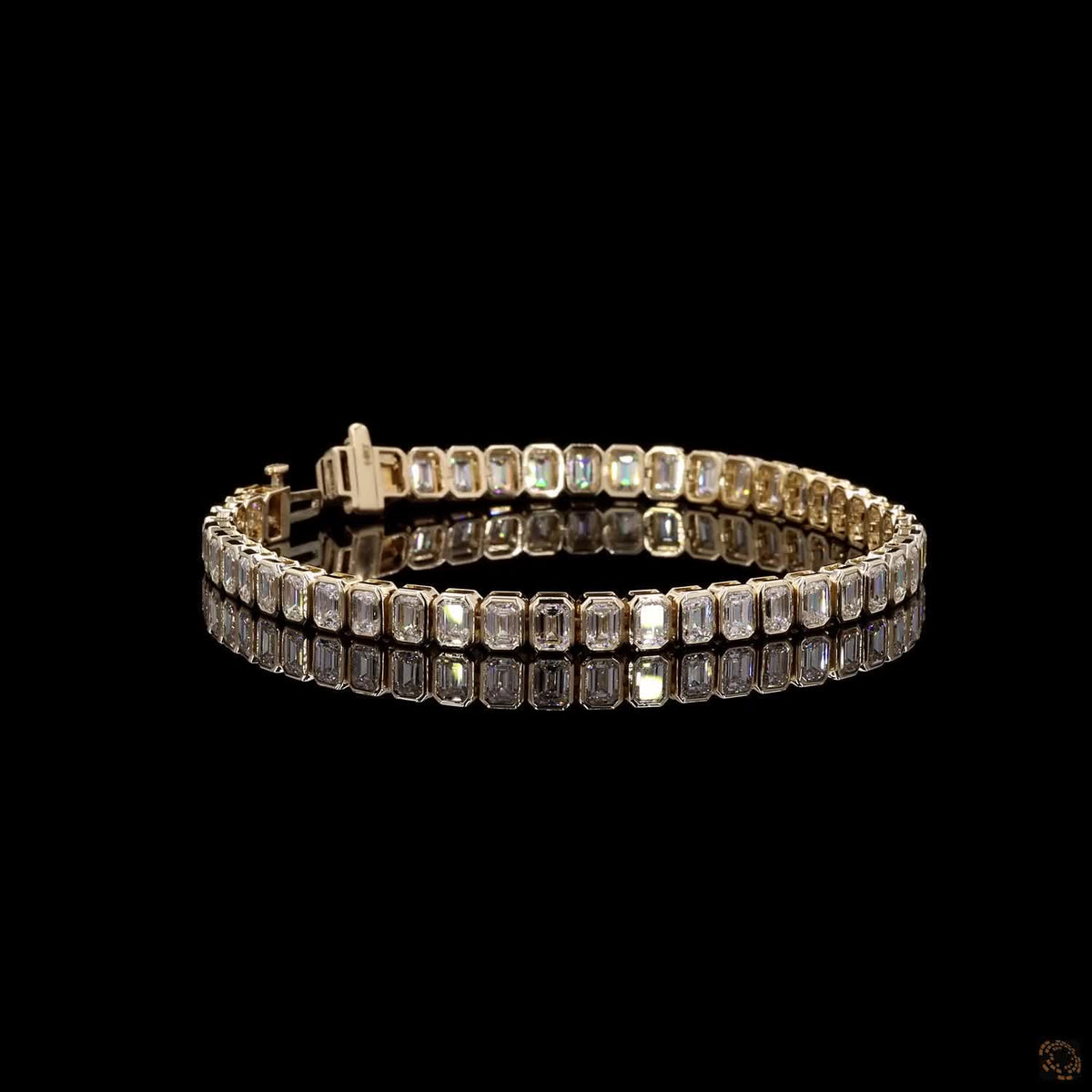 10.07 Ct Elegant Emerald-Cut Crystal Tennis Bracelet for Women – Classic Rectangular Stone Link Bracelet