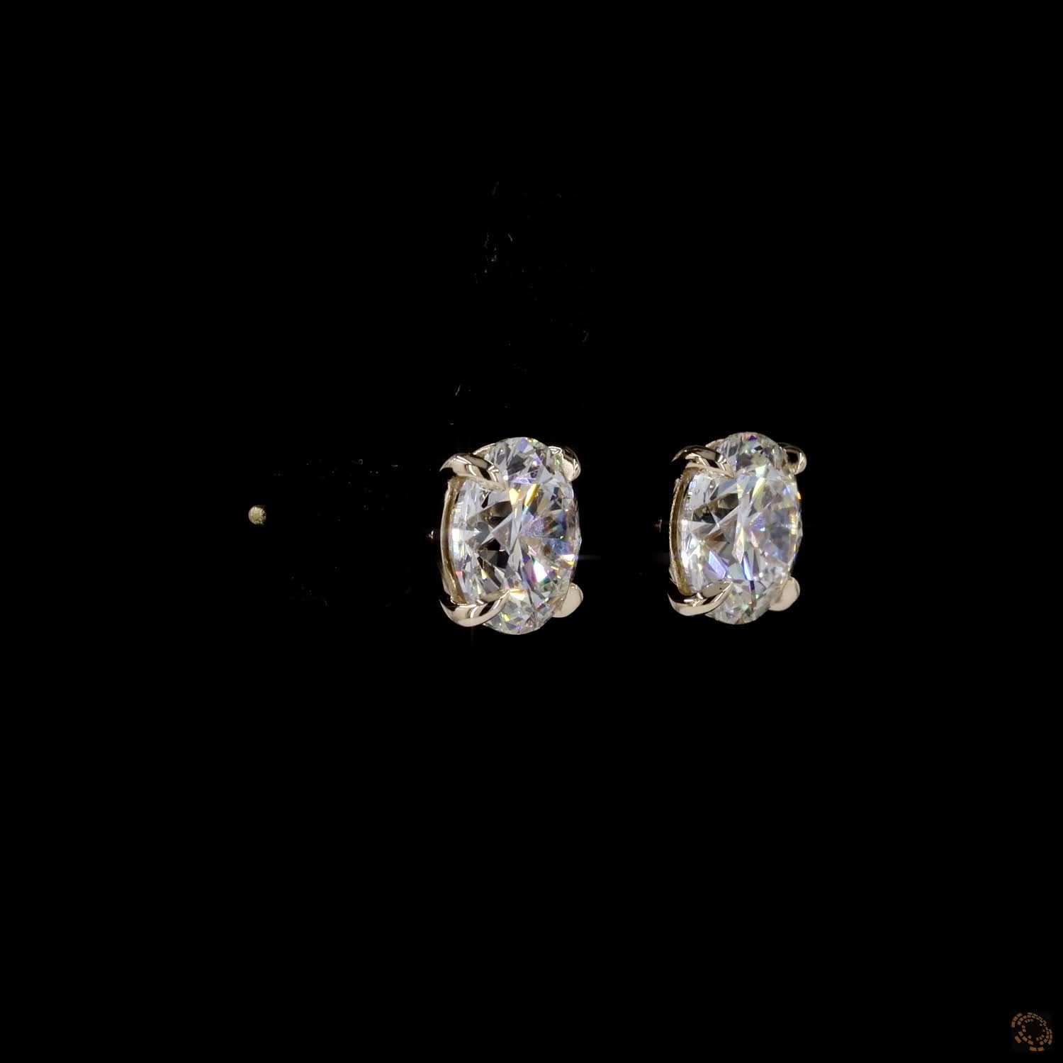 5.09 Ct 3-Prong Martini Setting Round Diamond Stud Earrings