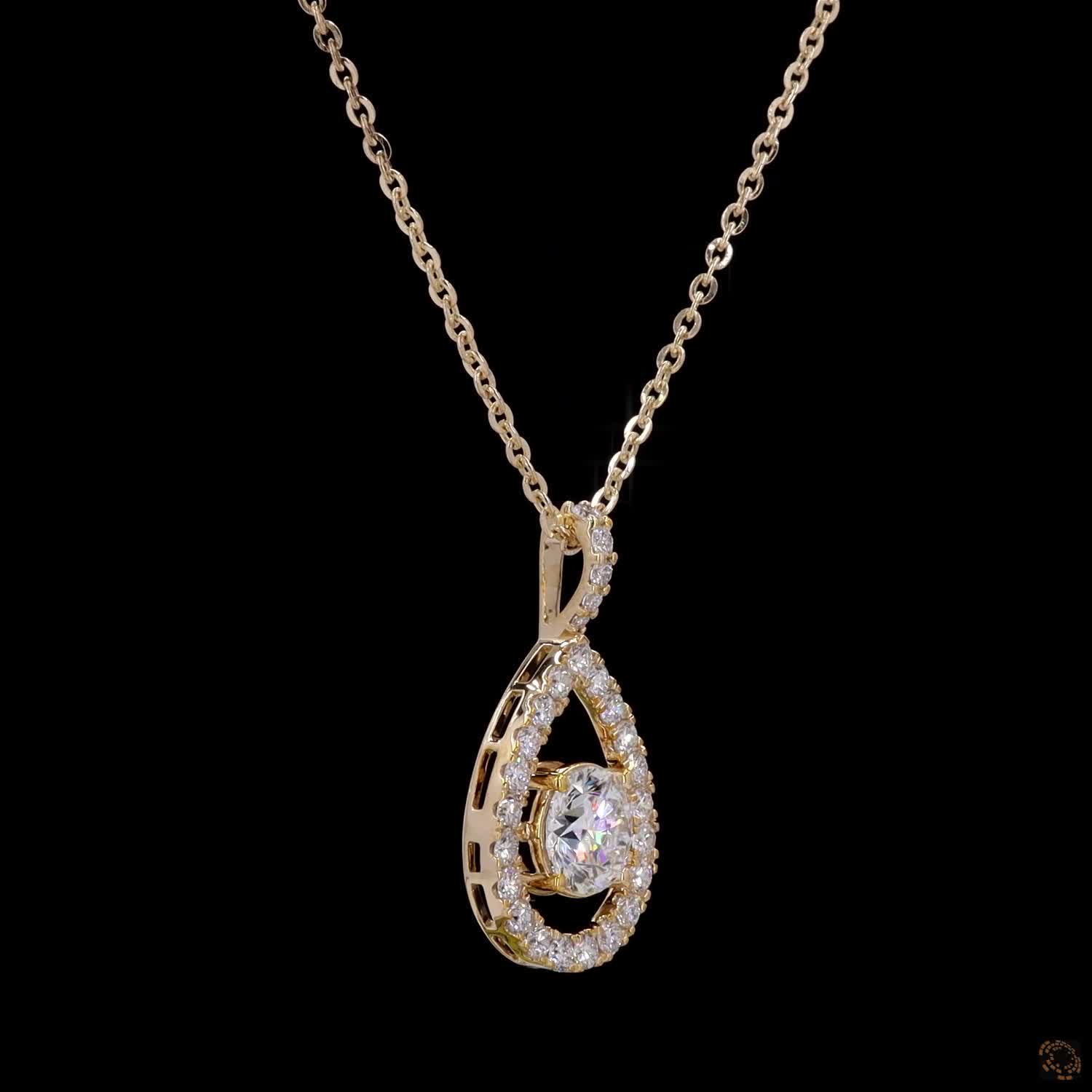 2.30Ct Solitaire Pendant Solid Gold Round Cut
