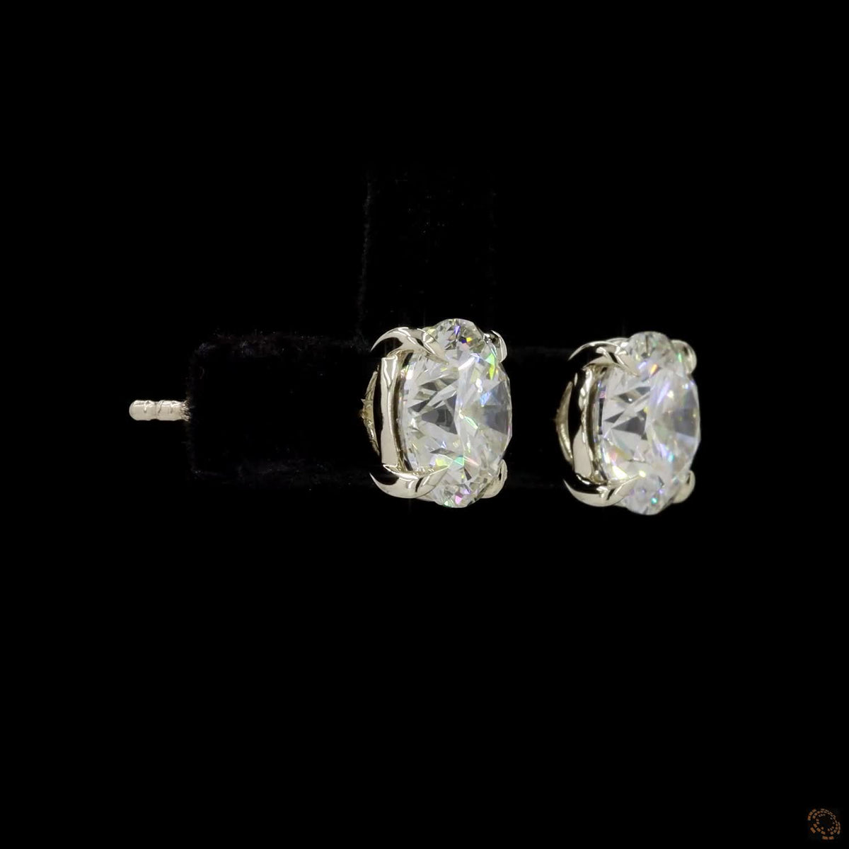 2.10 Ct Round Cut, Four Prongs Martini Earrings