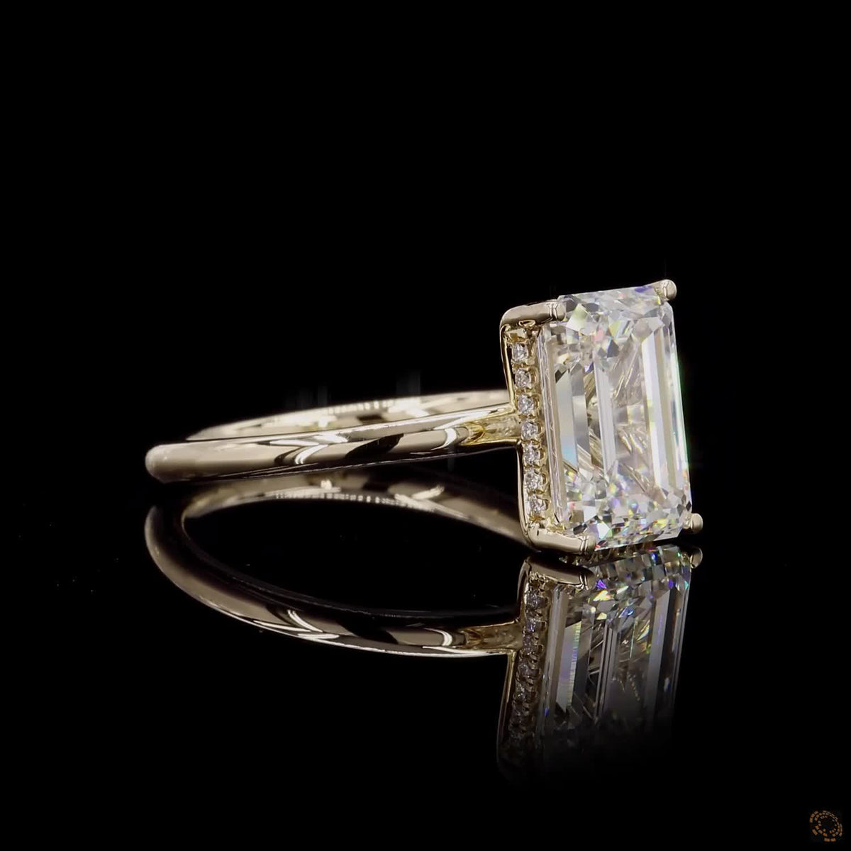 4.52 Ct Emerald Solitaire Lab Diamond Engagement Ring