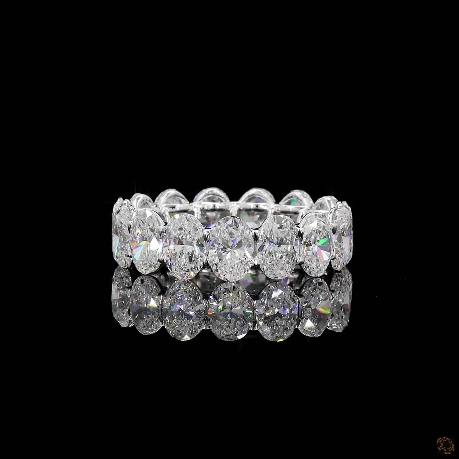 10.13 Ct Oval Cut Diamond Eternity Band ( Wedding Ring) in White Gold