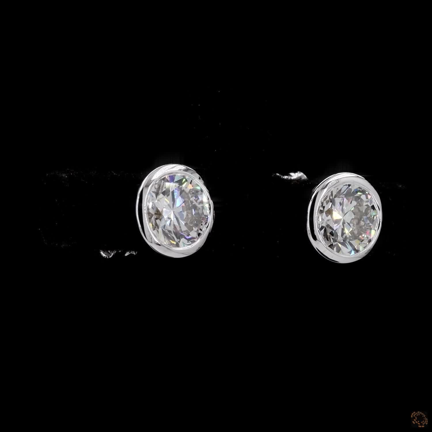 2.13 Ct 14K WHITE GOLD Round Shape Studs Earring
