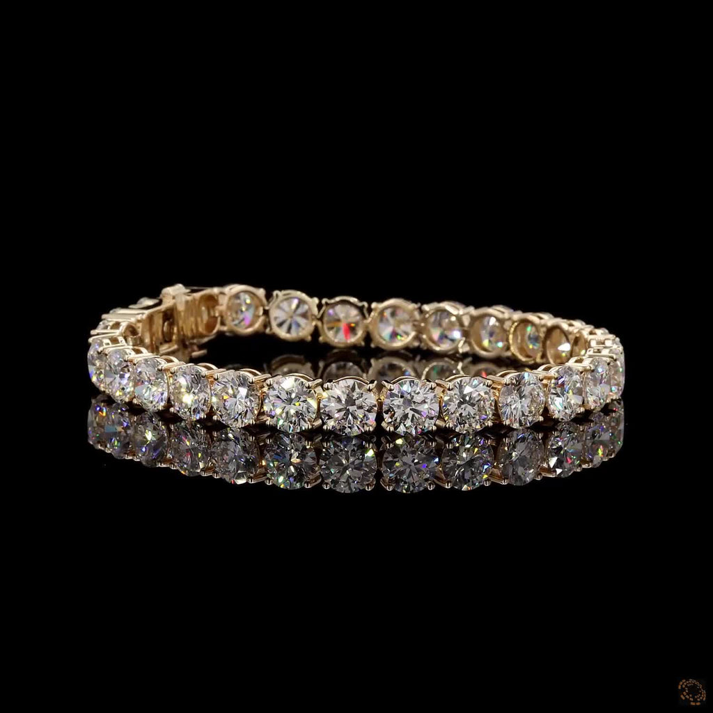 28.61Ct Round Cut Lab Grown Diamond Tennis Bracelet
