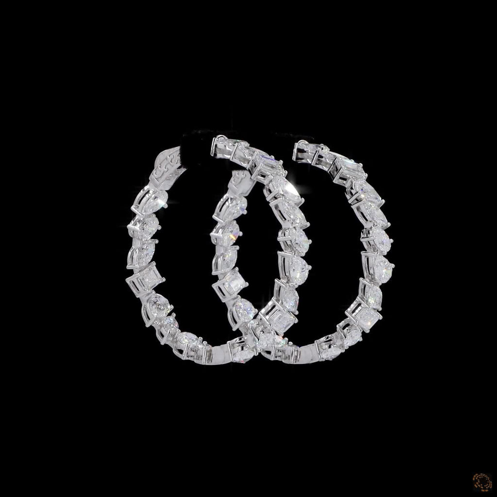 11.28 Ct Lab Grown Diamond Multi-Shape Drop Earrings