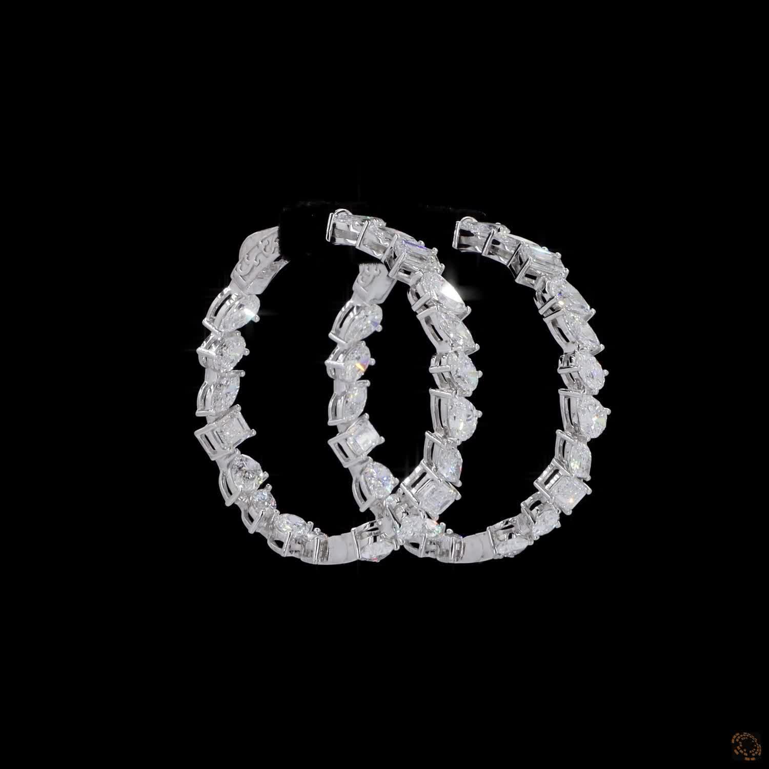 11.28 Ct Lab Grown Diamond Multi-Shape Drop Earrings