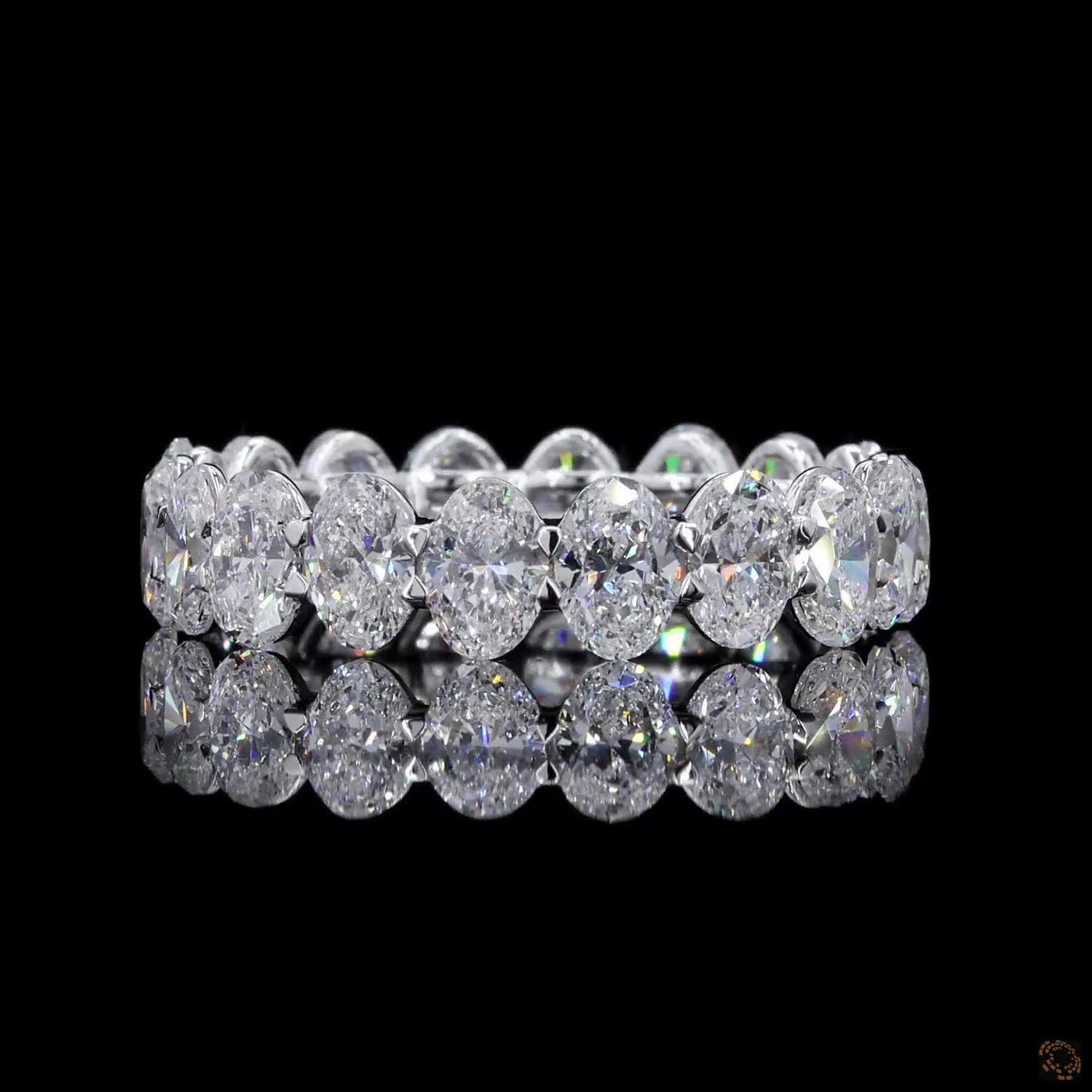 4.83 Ct Oval Cut Diamond Eternity Band | Full Eternity Wedding Ring | White Gold Anniversary Band