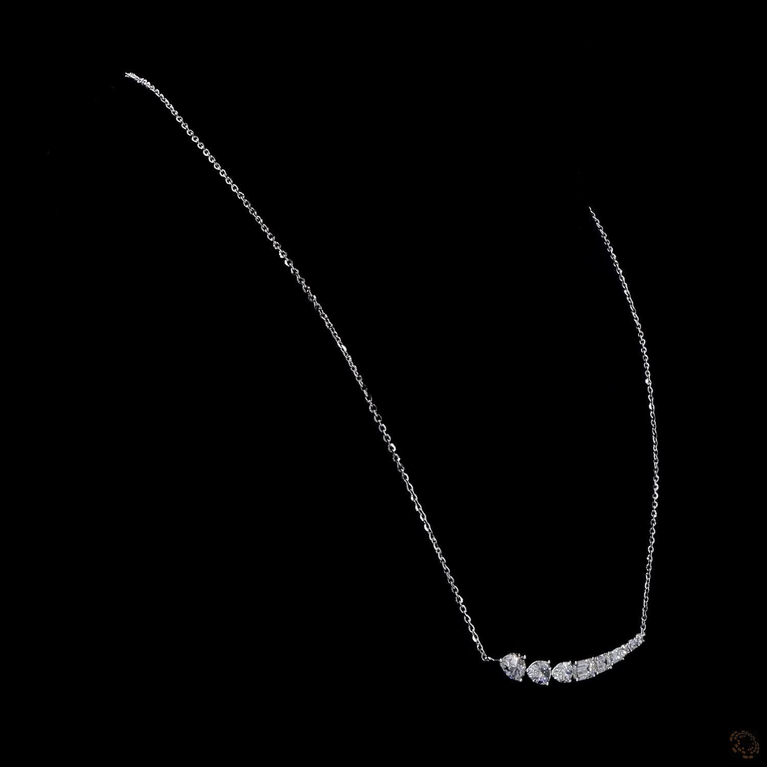 3.27 Ct Necklace, Dainty Diamond Tennis Necklace, Modern Statement Necklace, Luxury Fine Jewelry Gift