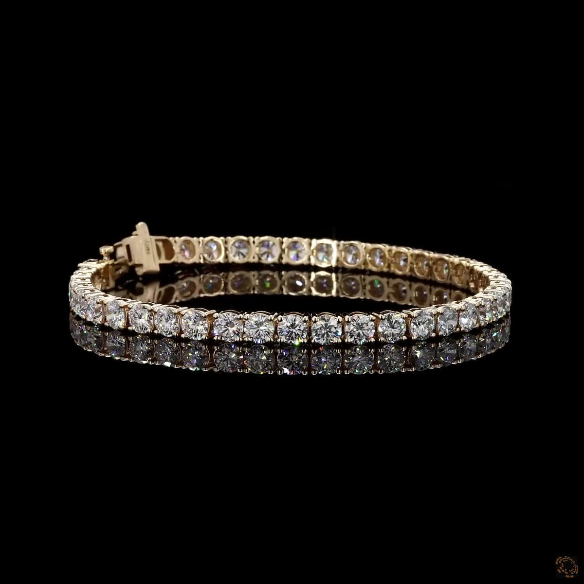 10.64 Ct Graduated Round Cut Tennis Bracelet in 14K Yellow Gold | Center-Focused Diamond Alternative Line Bracelet