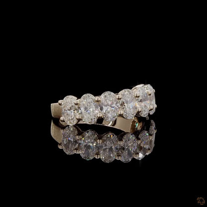 3.22 Ct Oval Lab Diamond Eternity Band - 14K Yellow Gold