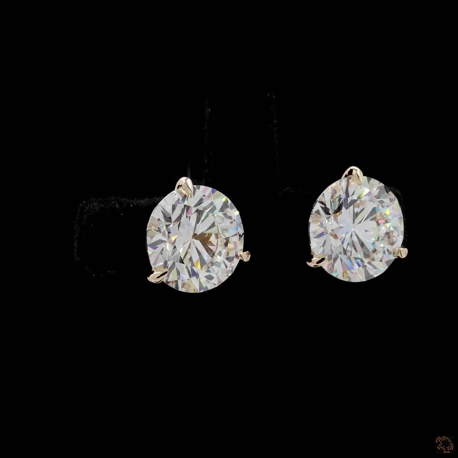 6.75 Ct Classic Round Diamond Solitaire Studs in White Gold