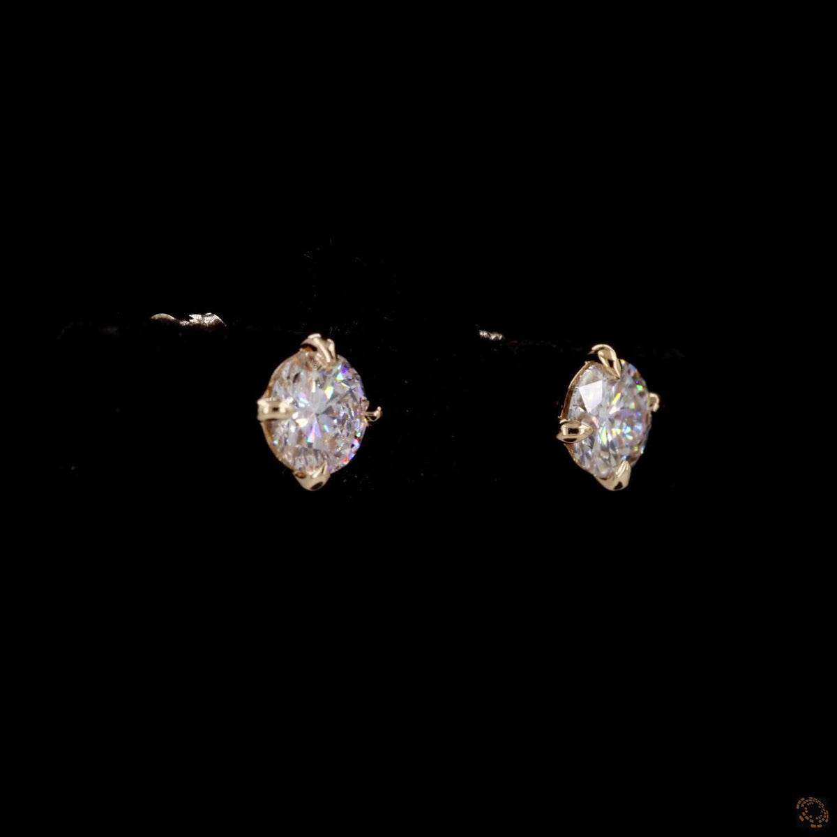 1.04 Ct Classic Four-Prong Solitaire Diamond Stud Earrings in 14K Yellow Gold
