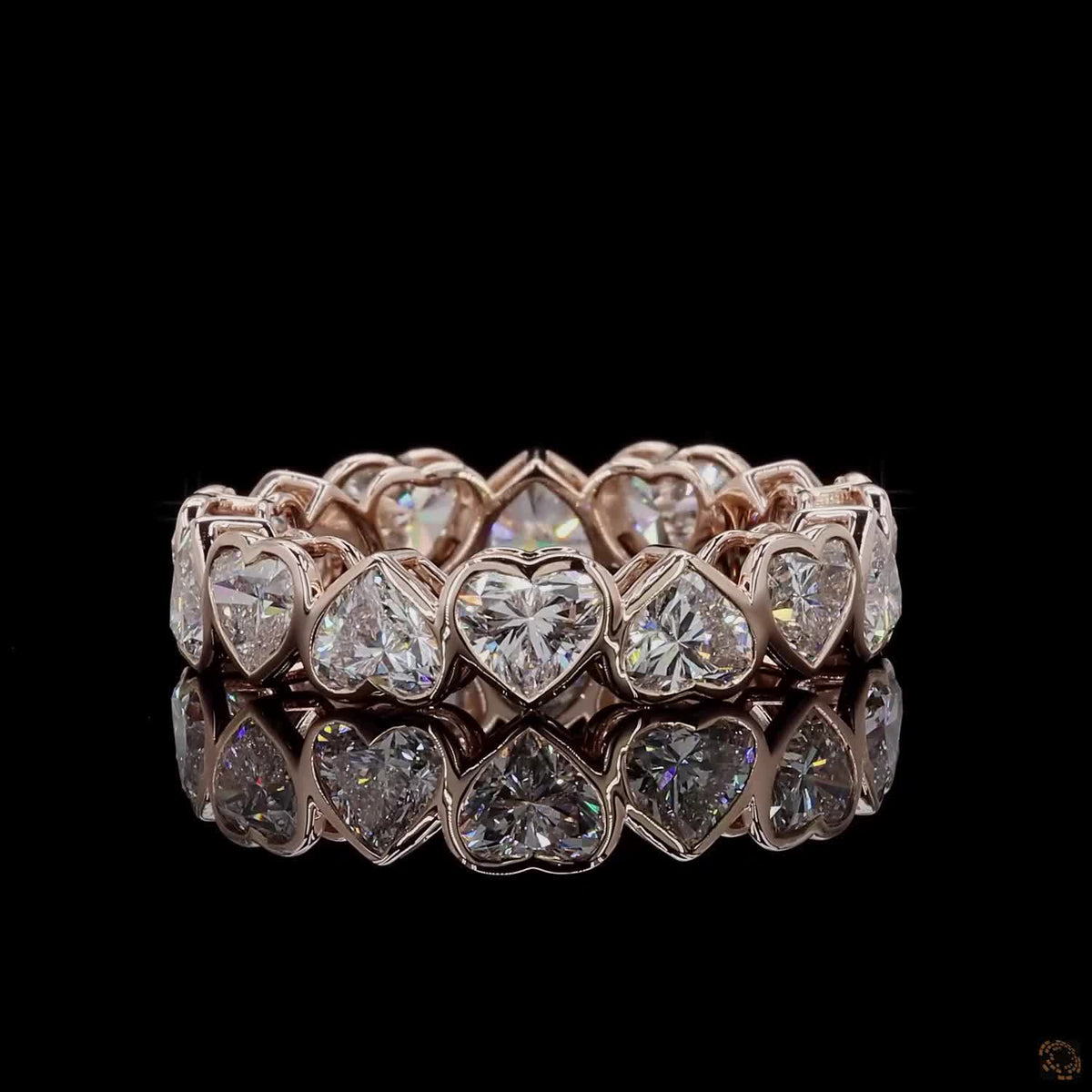 5.33 Ct Heart Eternity Band With Wedding Bands