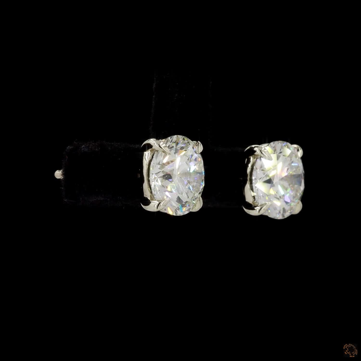 2.10 Ct Round Cut, Four Prongs Martini Earrings