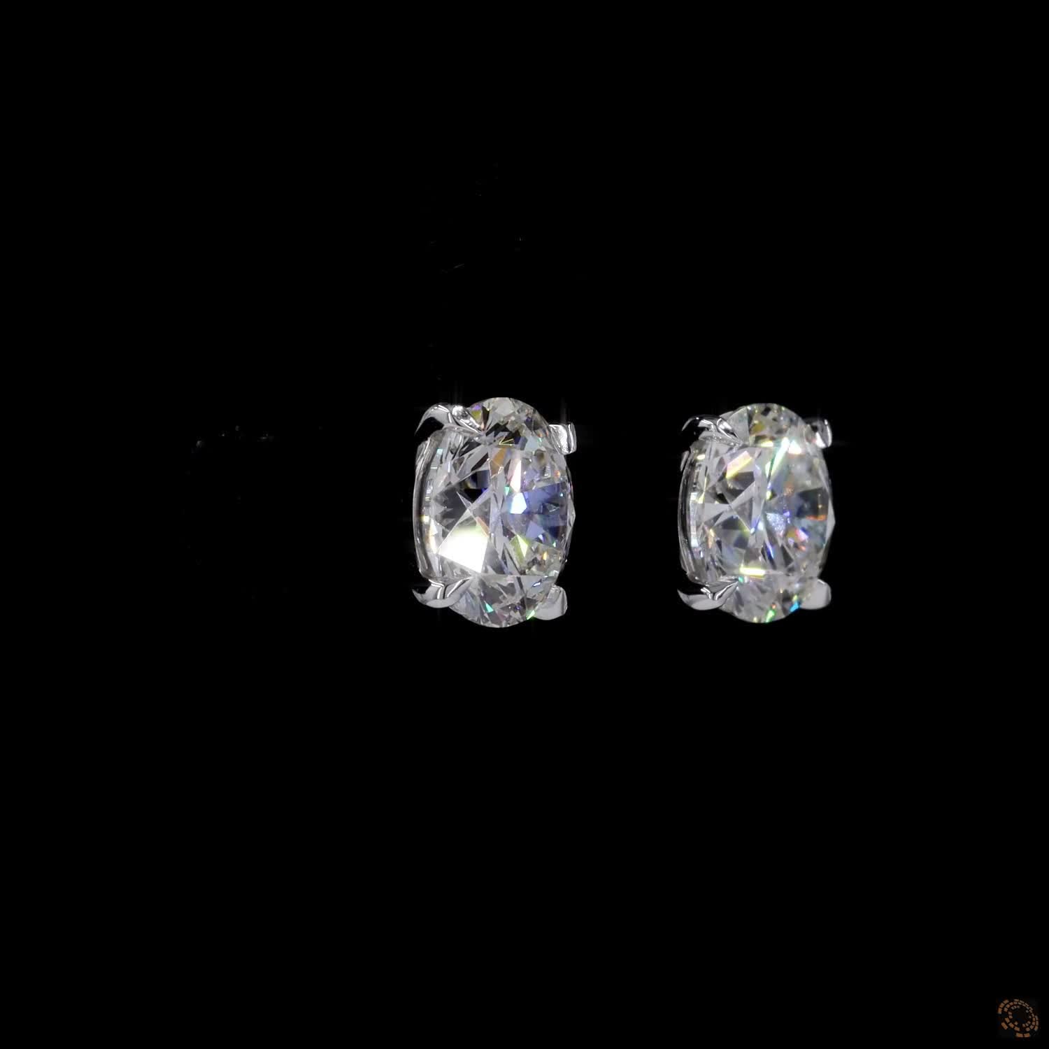 5.08 Ct 14K WHITE GOLD Round Shape Studs Earring