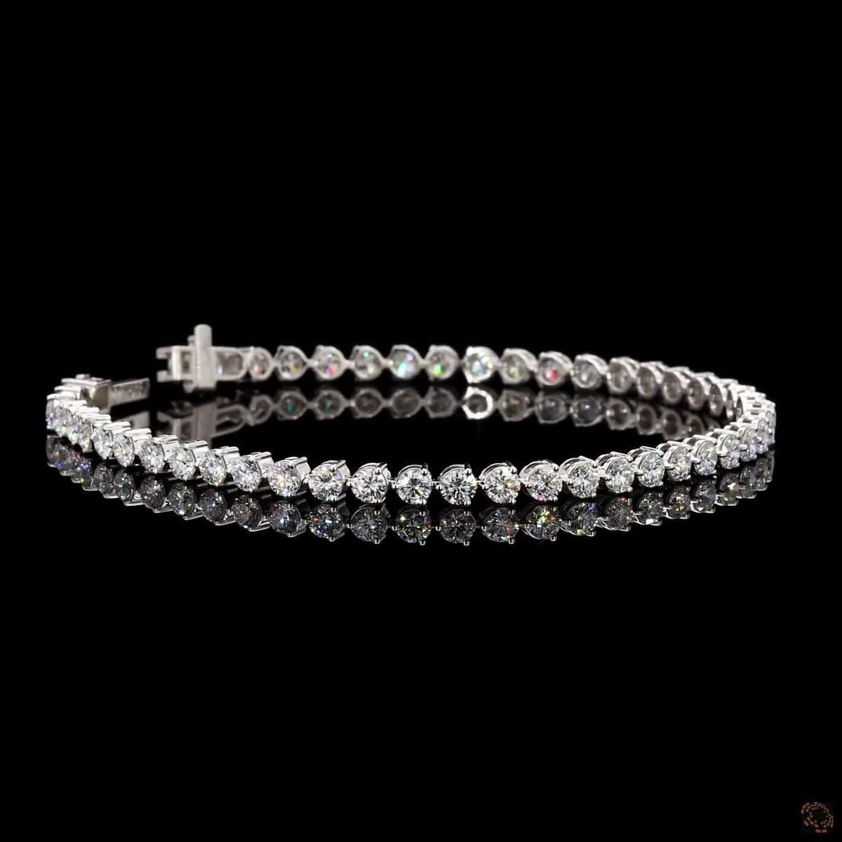 5.18 Ct White Gold Graduate Tennis Bracelet, Tapered Round Cut Eternity Line Bracelet, Timeless Fine Jewelry Gift for Her
