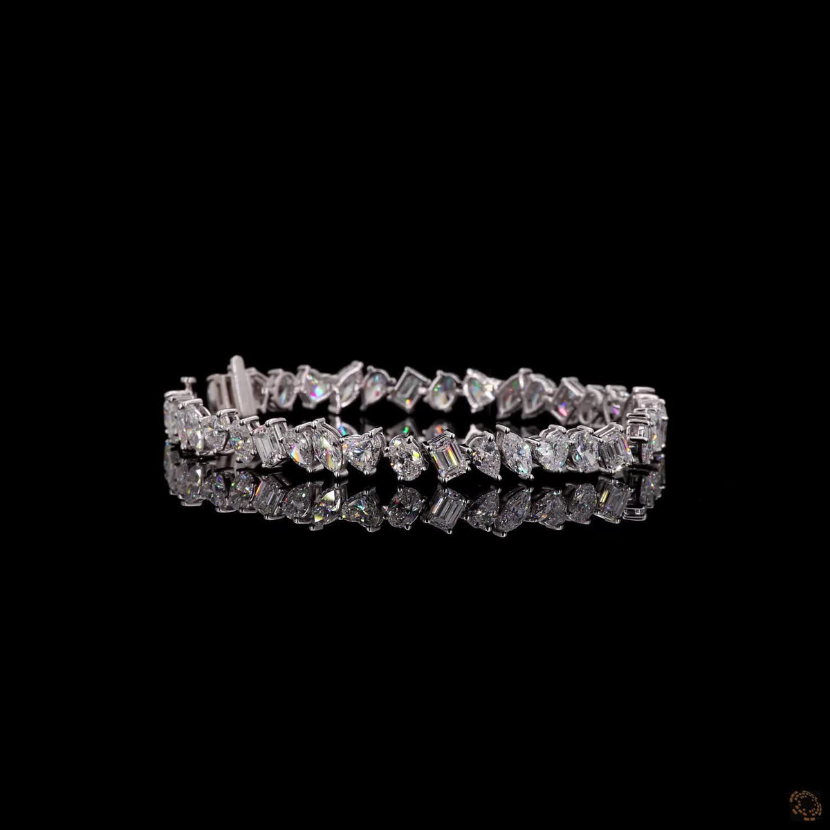 12.77Ct Alternating Mixed Fancy Cut Diamond Tennis Bracelet