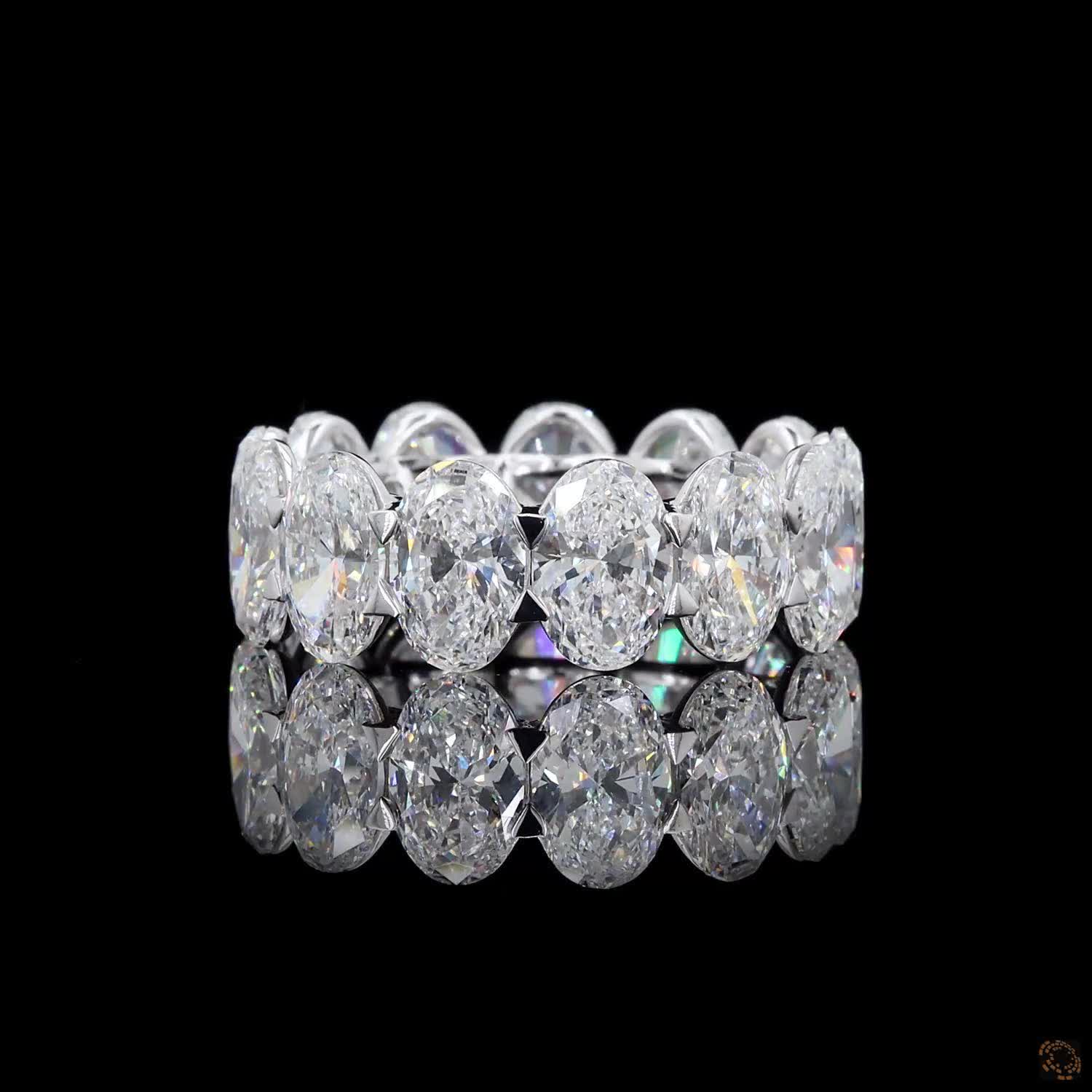 13.43 Ct Luxury Oval Cut Diamond Eternity Band | Stackable Wedding & Anniversary Ring
