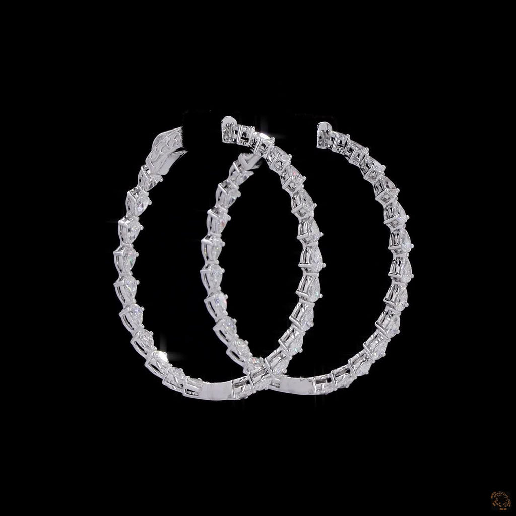 4.44 Ct Lab Grown Diamond Hoop Earrings