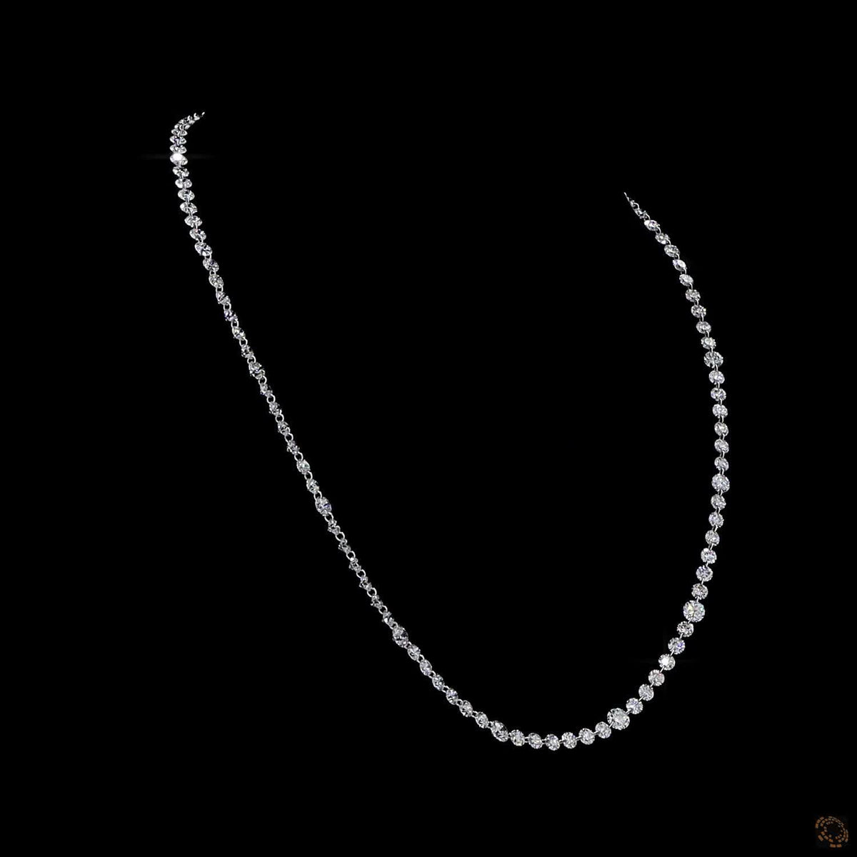22.72 Ct Delicately Graduated Round Cut Lab-Grown Diamond Tennis Necklace in 14K White Gold