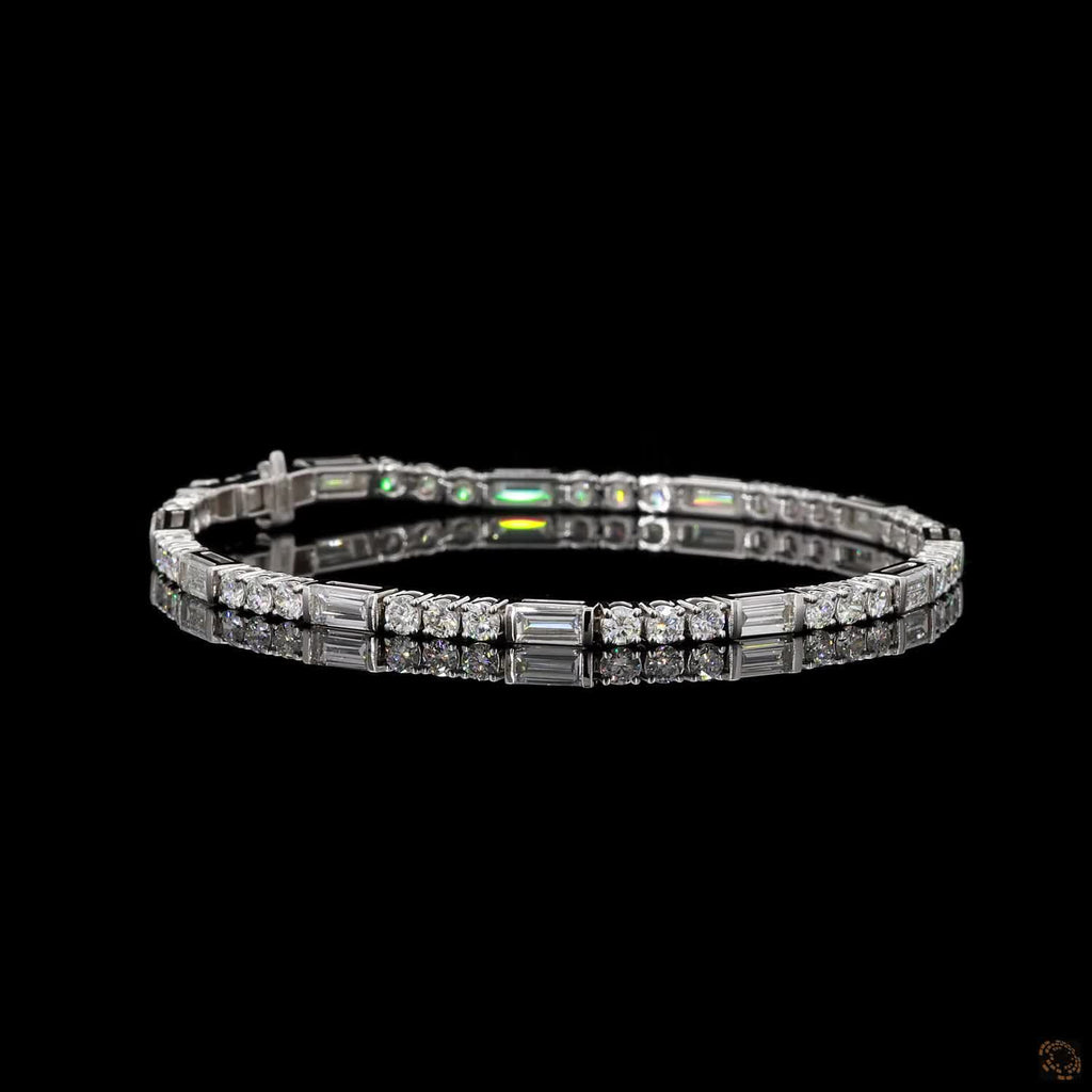 4.75Ct Baguette Cut Diamond Tennis Bracelet