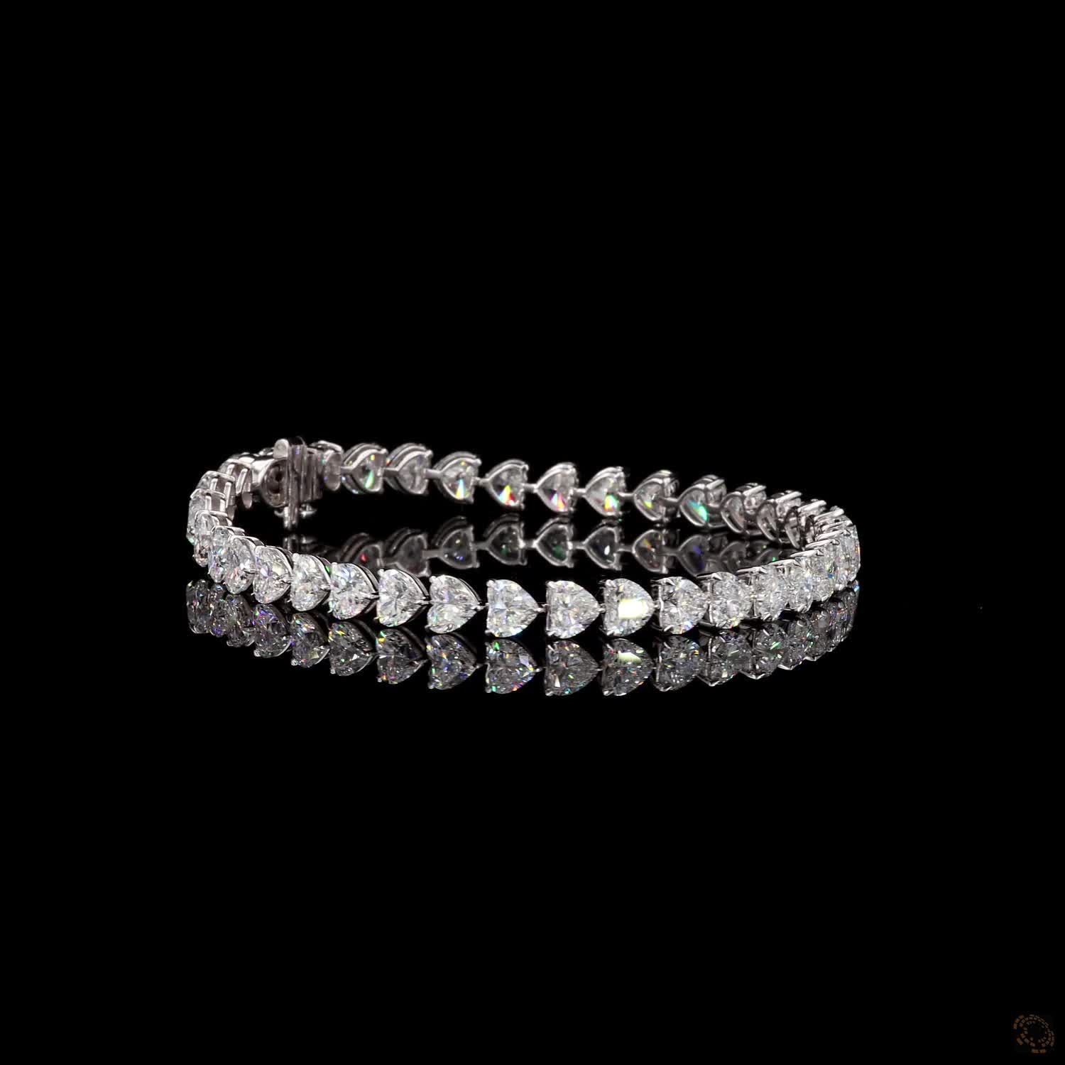 15.83 CT 14K White Gold Heart Cut Diamond Tennis Bracelet | Elegant Luxury Bracelet for Women (Copy)