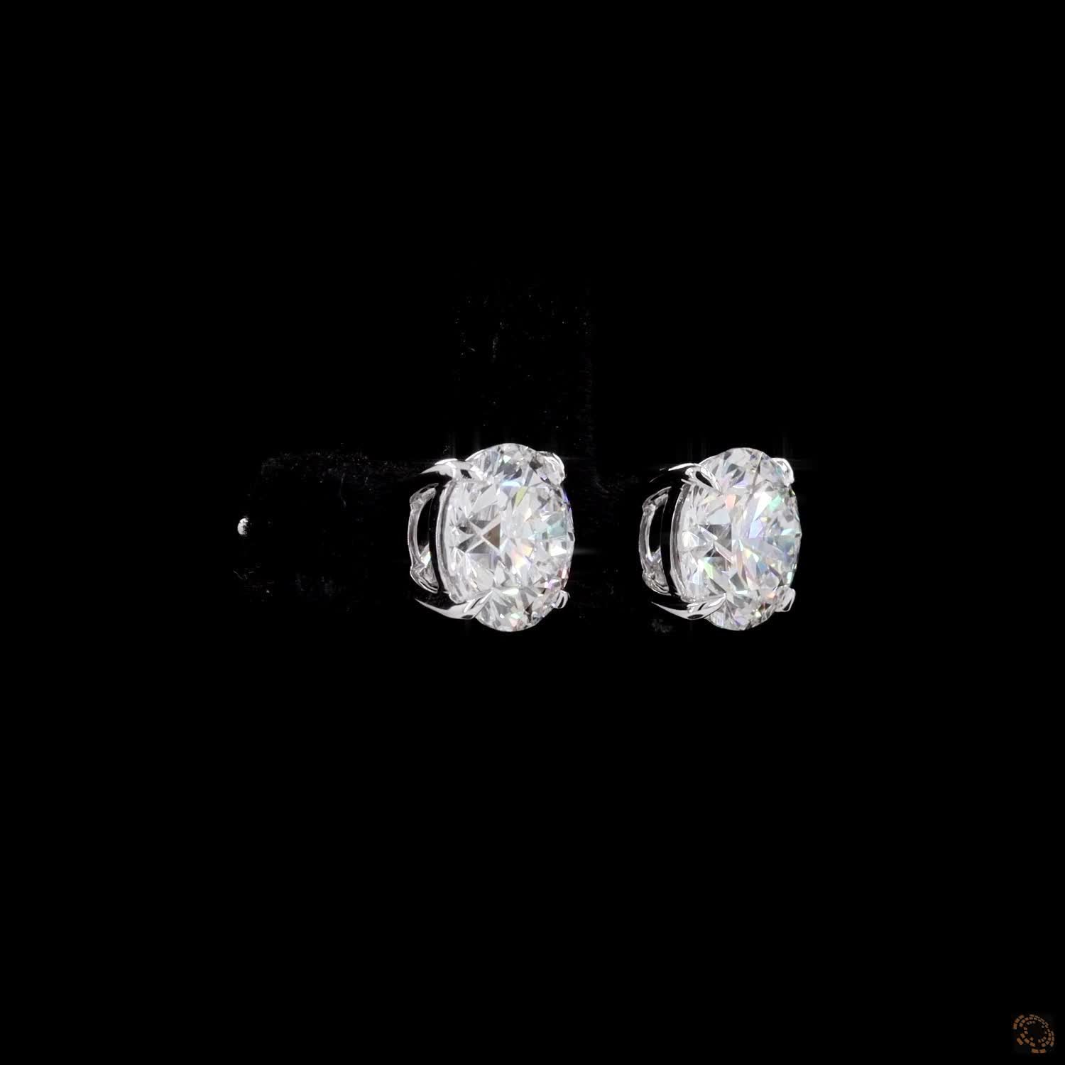 4.06 Ct 14K WHITE GOLD Round Shape Studs Earring