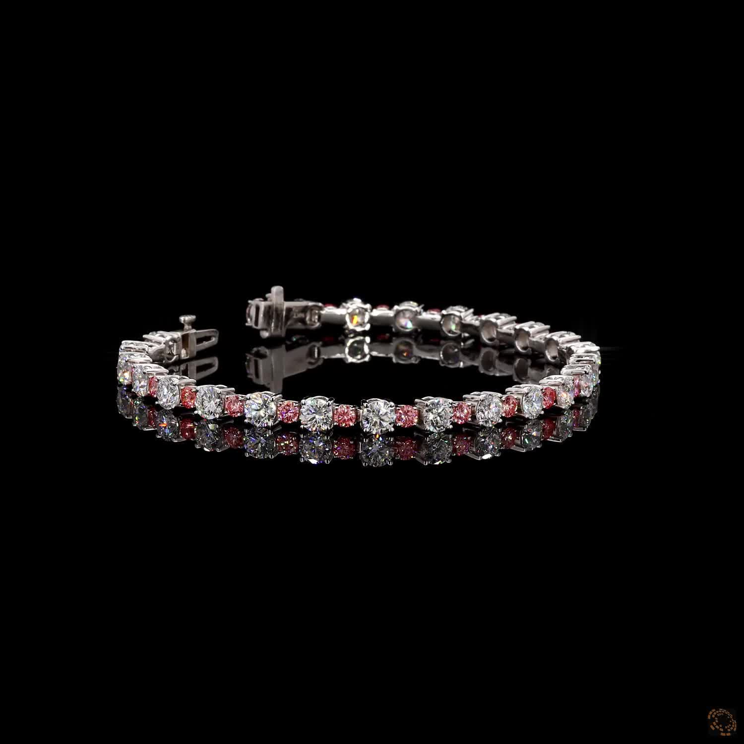 9.43 Cts 14K WHITE GOLD Round Shape Tennis Bracelet