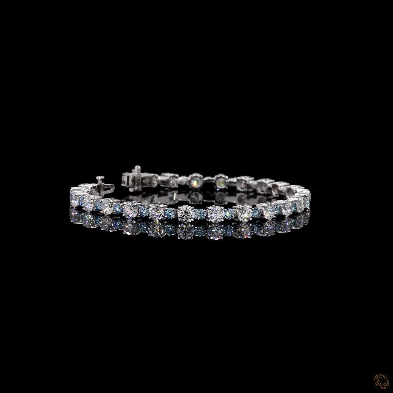 9.27 Ctw Classic Stackable Tennis Fancy Color Diamond Bracelet