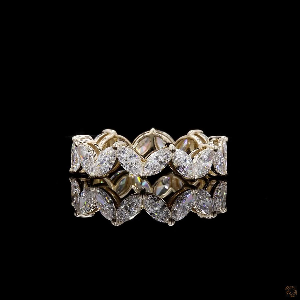 2.77 Ct Marquise Cut Diamond Eternity Ring | 14K Yellow Gold Lab Grown Diamond Wedding Band