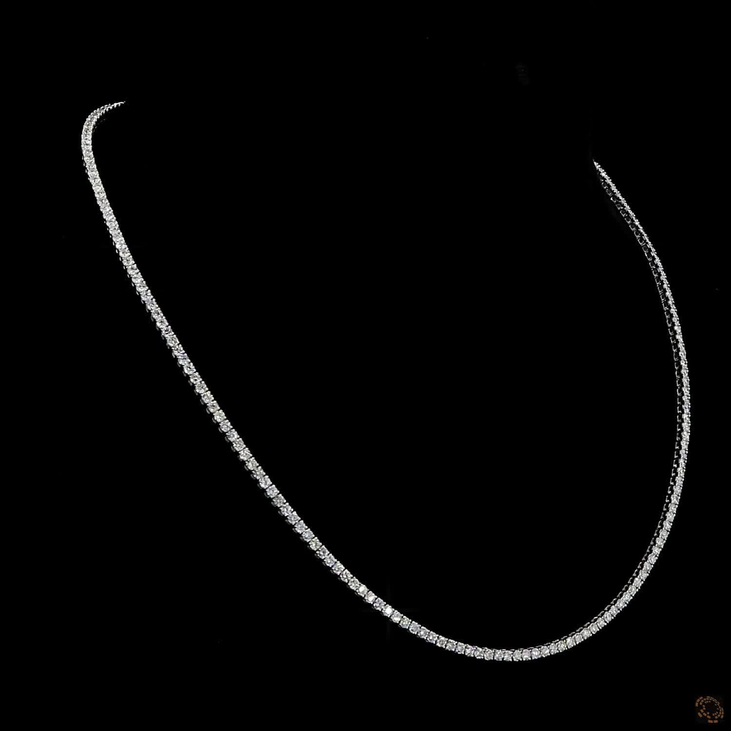 6.98 Ct Delicate Graduated Round Lab-Grown Diamond Tennis Choker in Platinum Finish