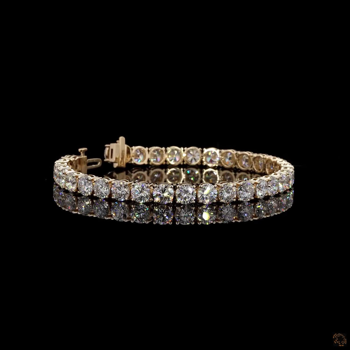 17.68 Ct Round Cut Classic Tennis Bracelet in 14K Yellow Gold | 4-Prong Diamond Alternative Line Bracelet