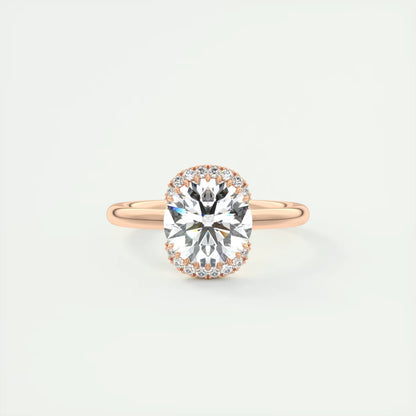 2.14 Ct In Round Bardot Scallop Engagement Ring