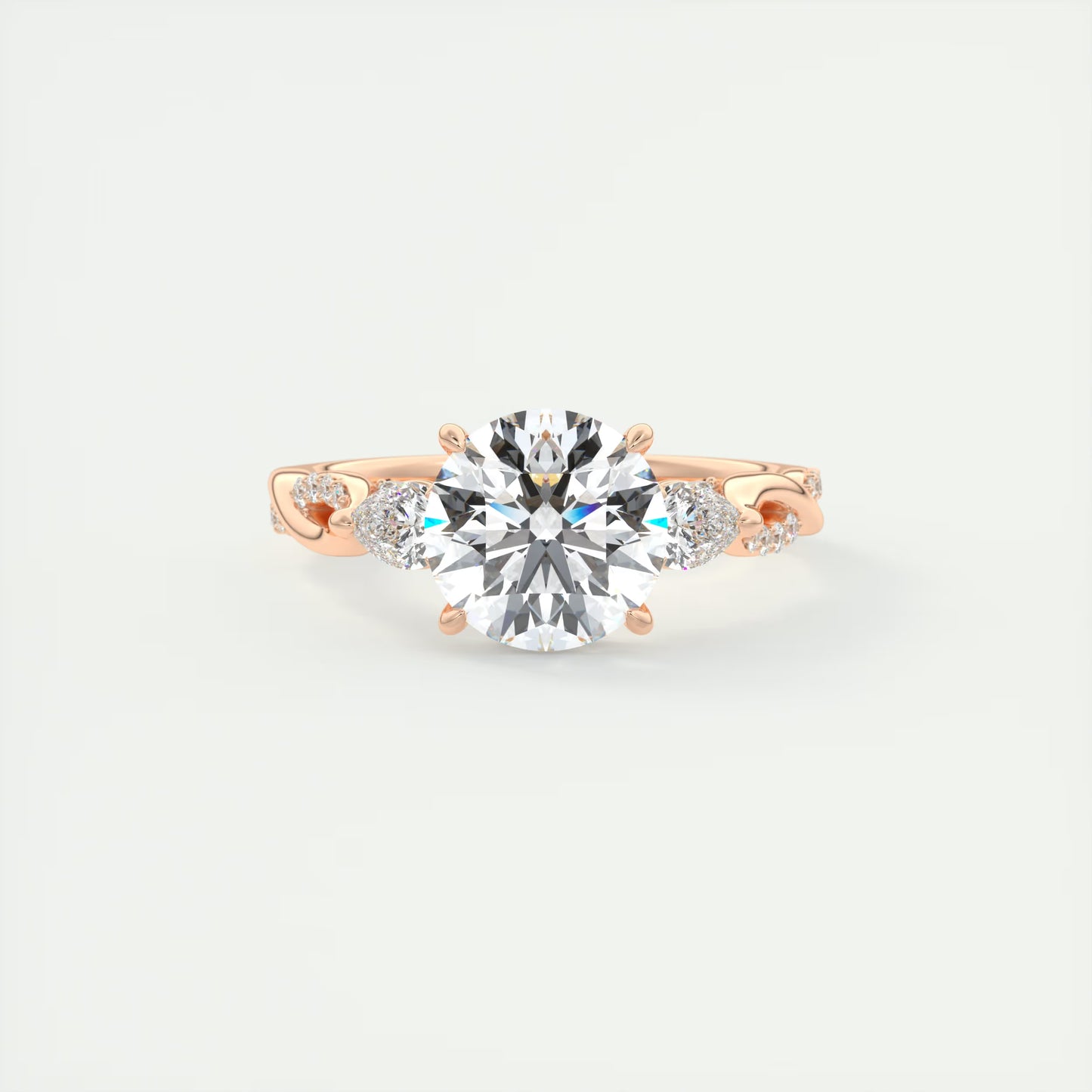 2.75 Ct The Full Bloom Round  - Twisted Pave Round Solitaire Engagement Rings