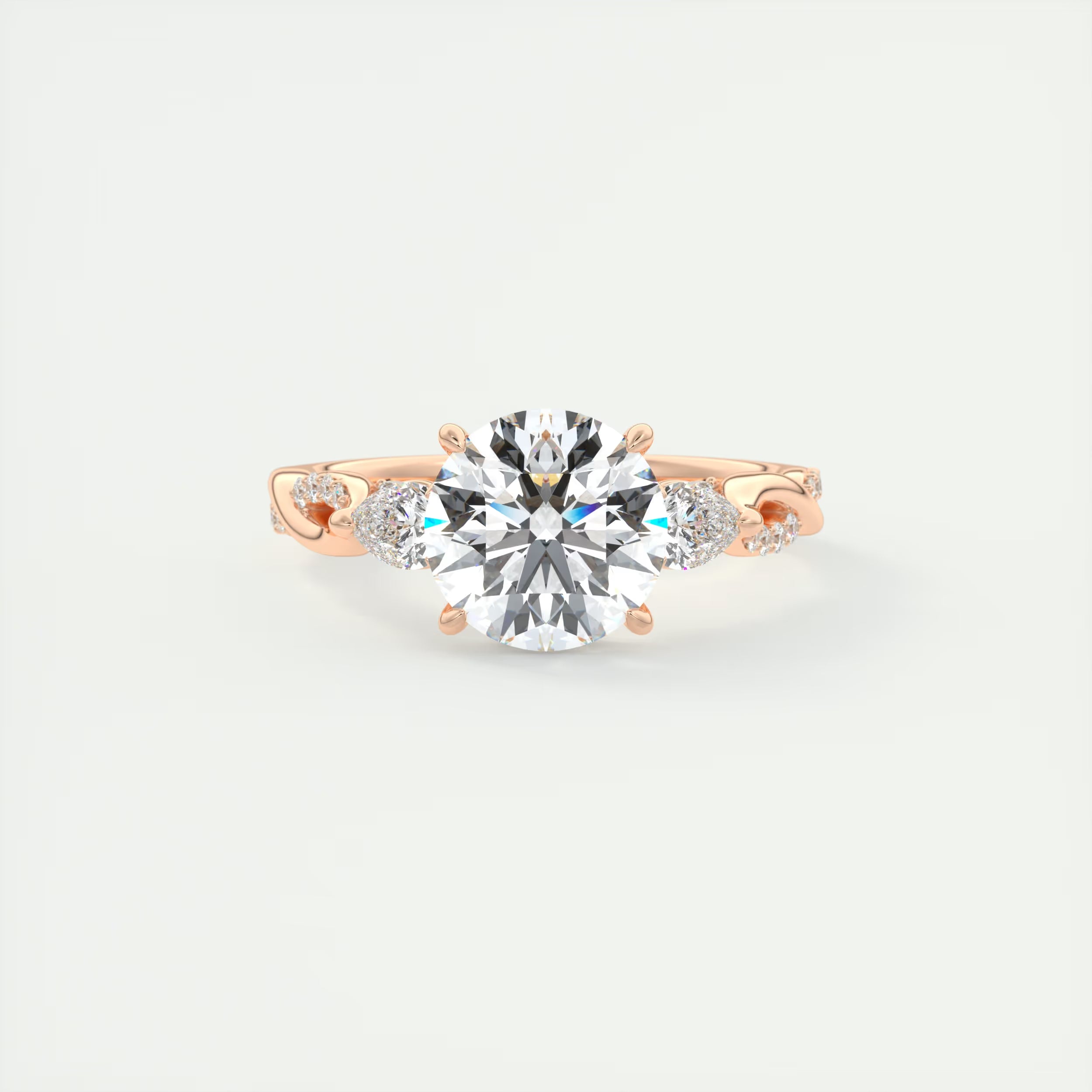 2.75 Ct The Full Bloom Twisted Pave Round Solitaire Engagement Rings