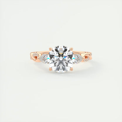 2.75 Ct The Full Bloom Round  - Twisted Pave Round Solitaire Engagement Rings