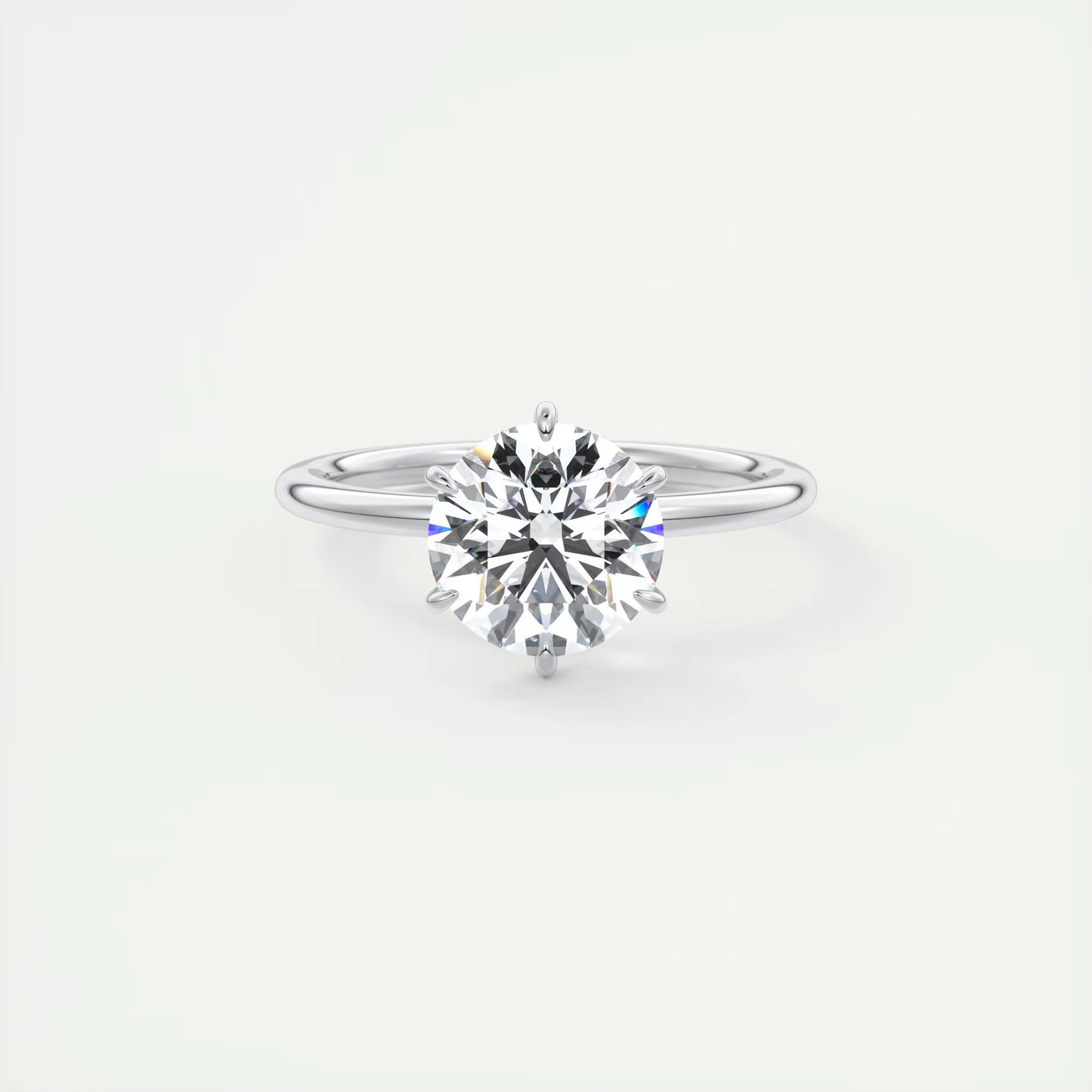 4-5 GM Round Solitaire Ring, Classic Comfort Fit Engagement Rings