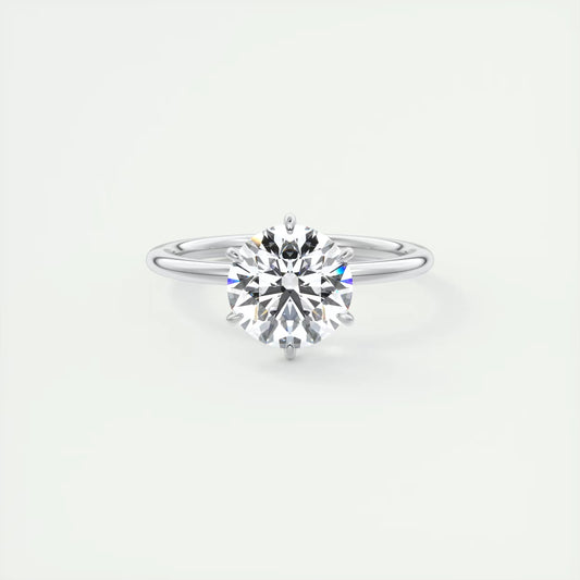 2.00 Ct Round Solitaire Ring, Classic Comfort Fit Engagement Rings