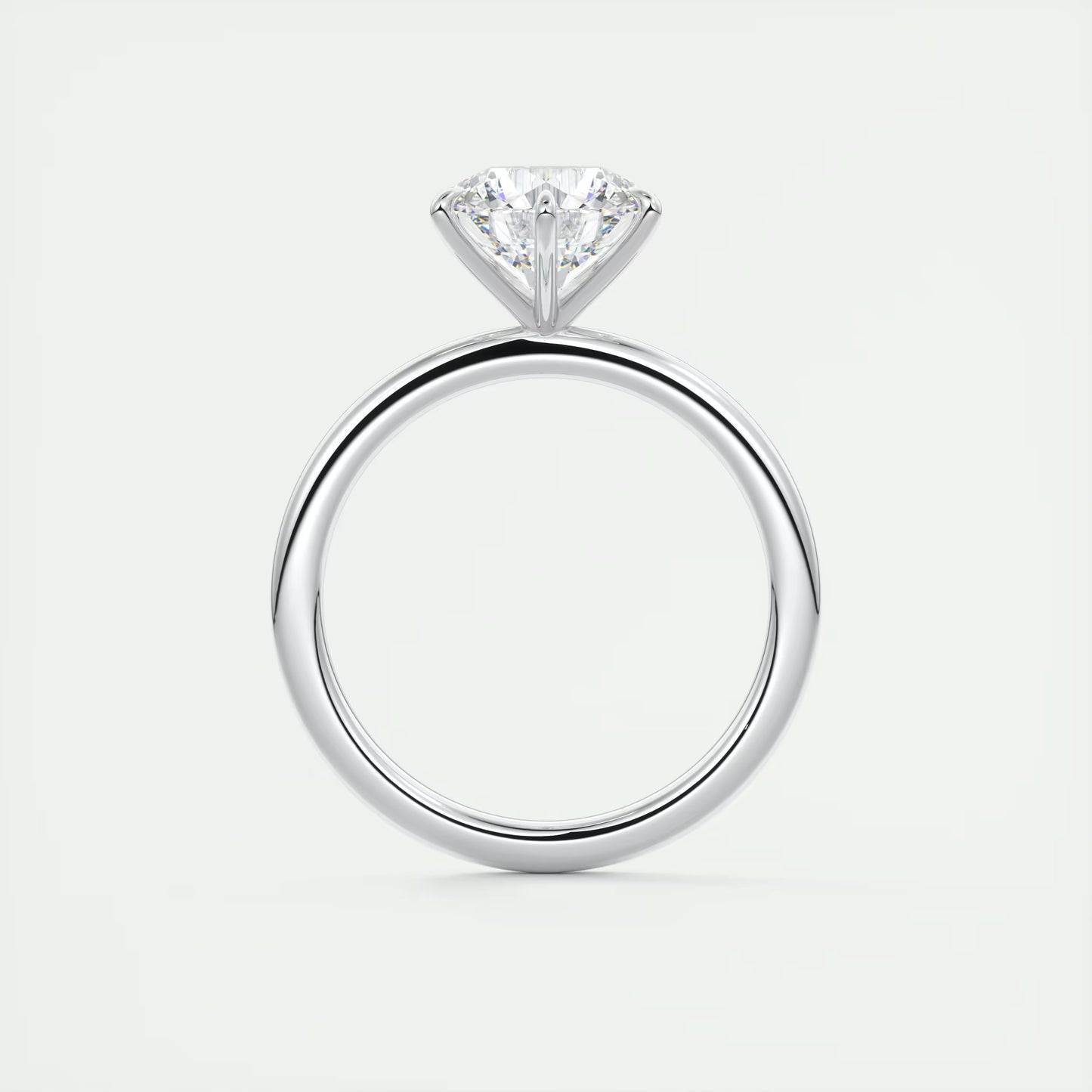 4-5 GM Round Solitaire Ring, Classic Comfort Fit Engagement Rings