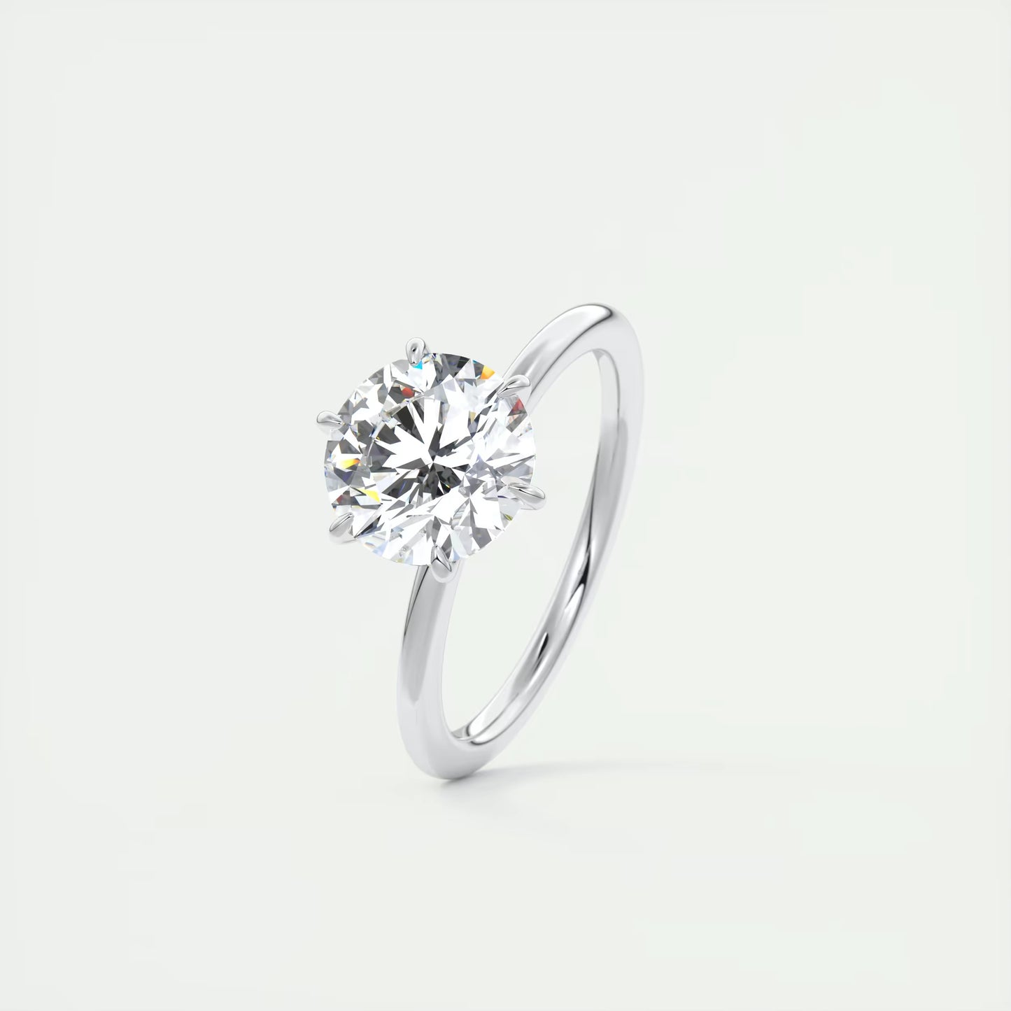 2.00 Ct Round Solitaire Ring, Classic Comfort Fit Engagement Rings