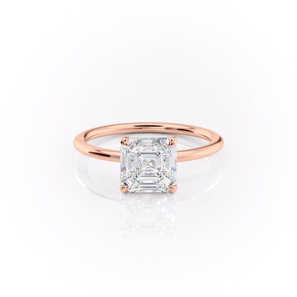 2.50 Ct In Asscher Bardot Scallop Engagement Ring