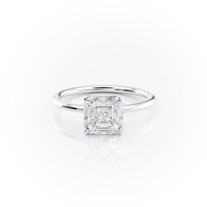 2.50 Ct In Asscher Bardot Scallop Engagement Ring