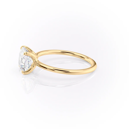 2.50 Ct In Asscher Bardot Scallop Engagement Ring