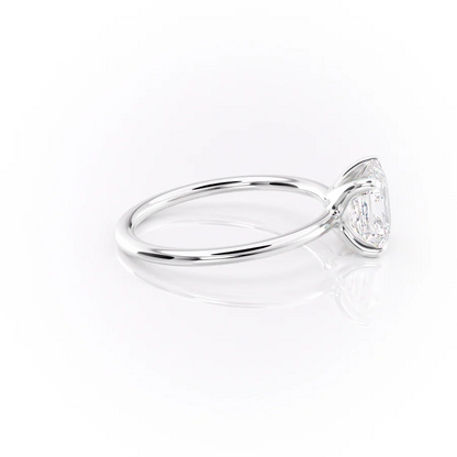 2.50 Ct In Asscher Bardot Scallop Engagement Ring