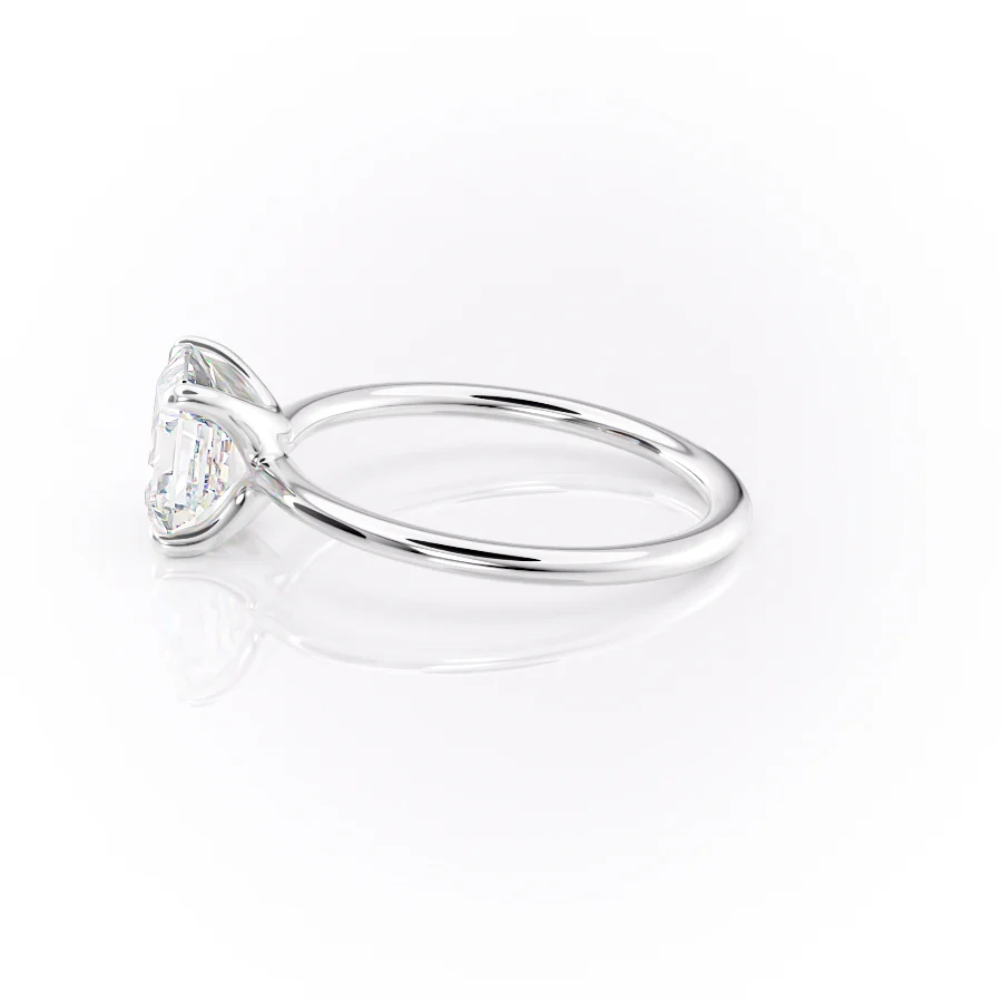 2.50 Ct In Asscher Bardot Scallop Engagement Ring