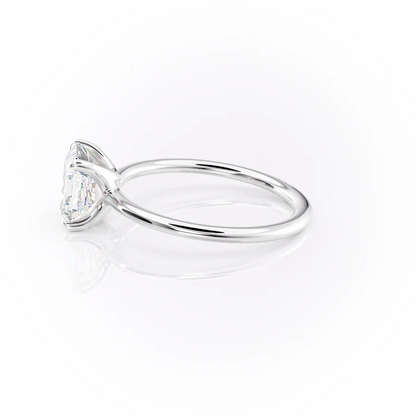 2.50 Ct In Asscher Bardot Scallop Engagement Ring