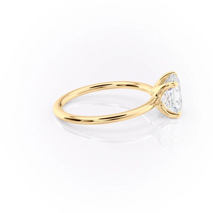 2.50 Ct In Asscher Bardot Scallop Engagement Ring