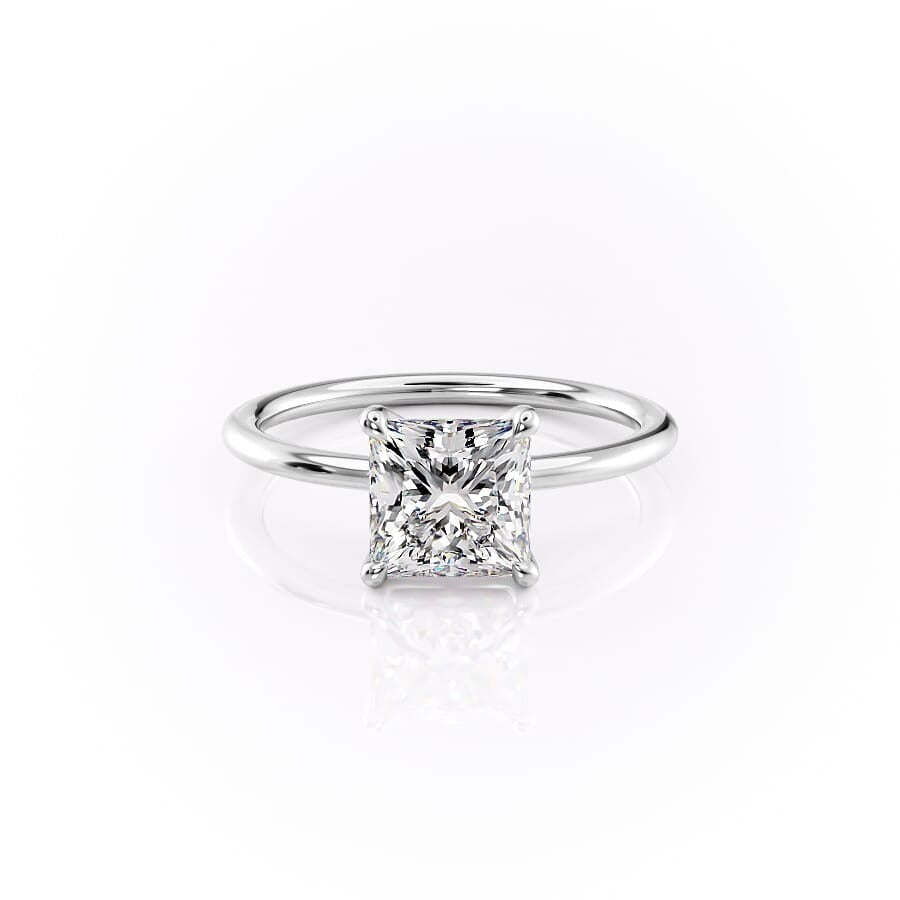 2.00 Ct In Princess Bardot Scallop Engagement Ring