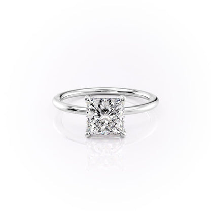 2.00 Ct In Princess Bardot Scallop Engagement Ring