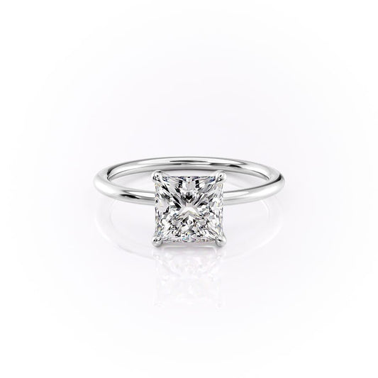 2.00 Ct In Princess Bardot Scallop Engagement Ring